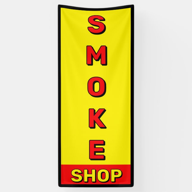 Banderoles Fumer Shop rouge jaune noir advert (Vertical)