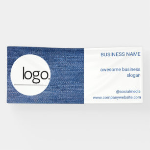 BANDEROLES FUN BLUE DENIM JEAN LOGO COMMERCIALISATION DU DÉCO