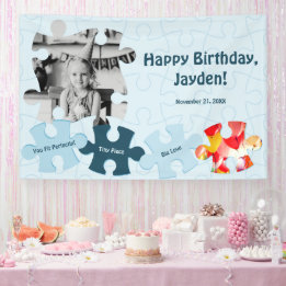 Banderoles Fun Jigsaw Puzzle Theme Image Text Happy Birthday 