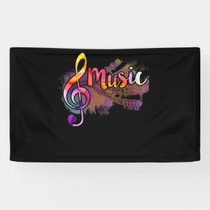 Banderoles Funky Colorful Music Treble Clef note musicale