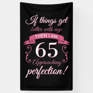 Banderoles Funny 65th Birthday 'Perfection'
