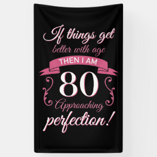Banderoles Funny 80e anniversaire 'Perfection'