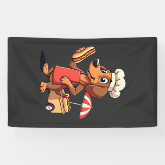 Banderoles Funny Dachshund Dog Weenie Sausage Hotdog Sandwich