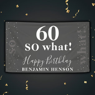 Banderoles Funny Inspirational Black 60 Alors quel 60e annive