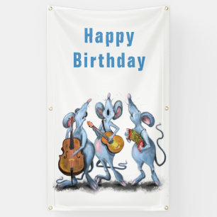 Banderoles Funny Romantic Mouse Band - Joyeux anniversaire