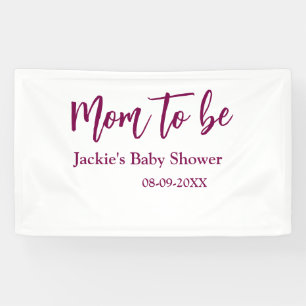 Banderoles Futur maman baby shower nom date rose simple minim