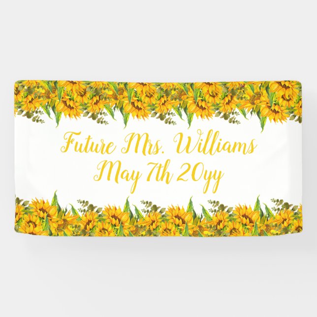 Banderoles Futur Mme Boho Fête des mariées des tournesols (Horizontal)