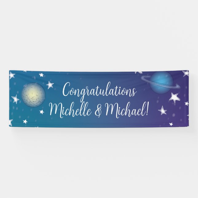 Banderoles Galaxie du Baby shower spatial (Horizontal)