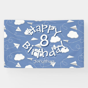 Banderoles garçons filles avions en papier anniversaire