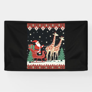 Banderoles Garçons Filles Santa Claus équitation Giraffe Slei