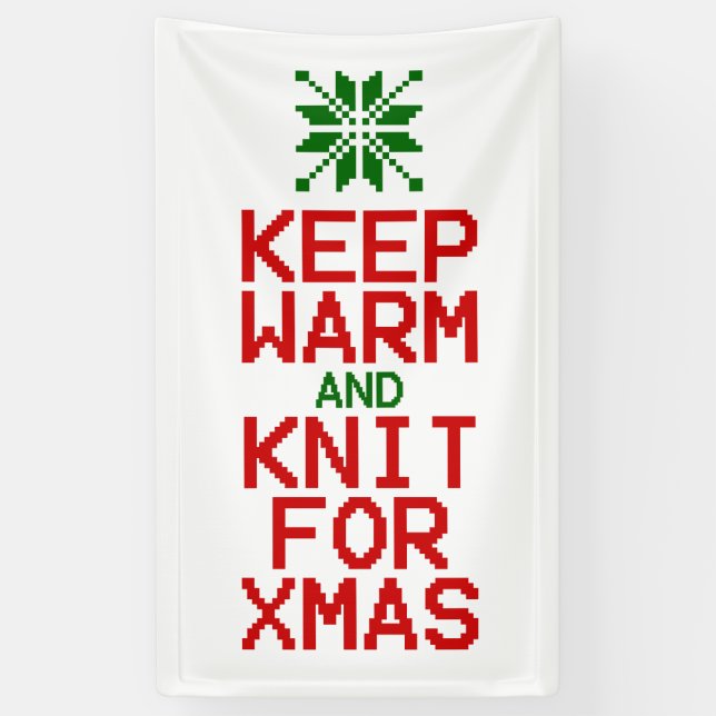 Banderoles Gardez chaud et tricot pour Noël (Vertical)