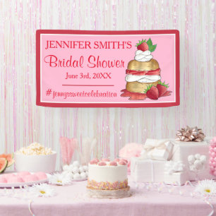 Banderoles Gâteau de mariage Gâteau aux fraises Fête d'annive