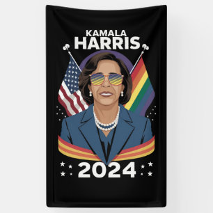 Banderoles Gay pride Kamala Harris 2024 Vice-président LGBTQ+