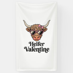 Banderoles Génisse Valentine Highland Cow Design Vintage_1
