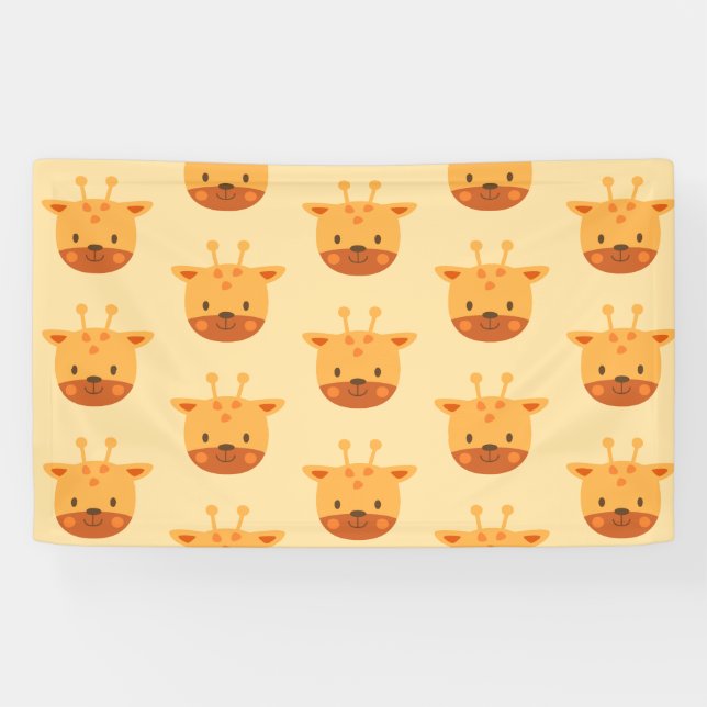 Banderoles Giraffe Anniversaire Art pour enfants (Horizontal)