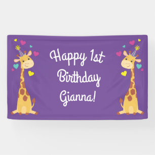 Banderoles Giraffe Anniversaire de enfant Party Cute