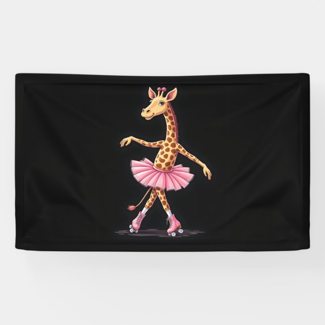 Banderoles Giraffe Sur Patins À Roulettes En Débardeur Tutu R (Horizontal)
