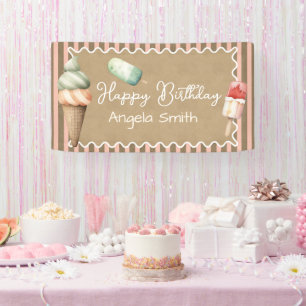 Banderoles Girls Crème Glacée Enfants Anniversaire Papier Kra