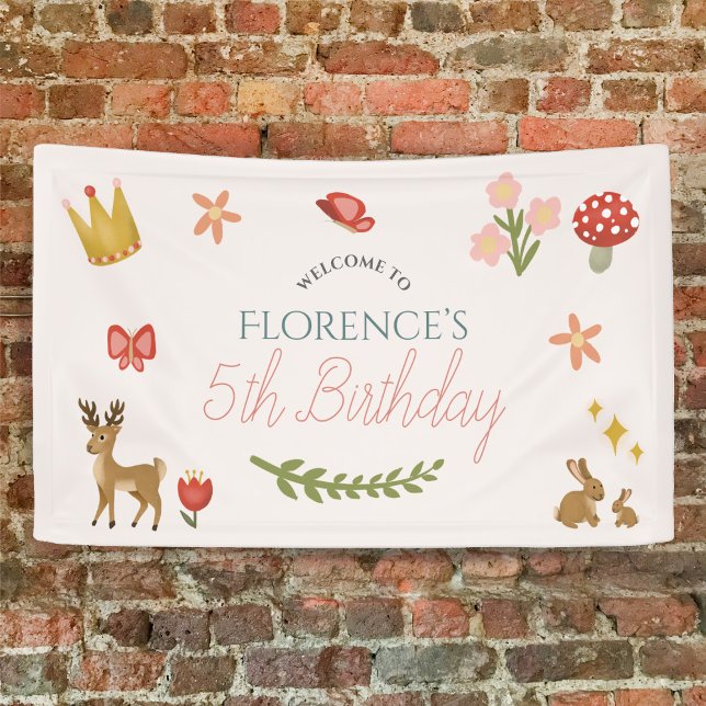 Banderoles Girls Whimsical Fairytale Girl Birthday Welcome (Créateur téléchargé)