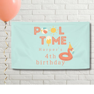 Banderoles glace flamant rose été anniversaire enfants fête p