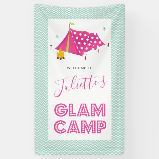 Banderoles Glam Camp Makeover Spa Anniversaire (Vertical)