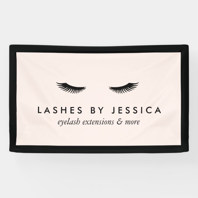 Banderoles Glam Eyelashes Classique Noir et Rose (Horizontal)