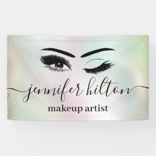 Banderoles Glam moderne holographique cils et éclair sournois