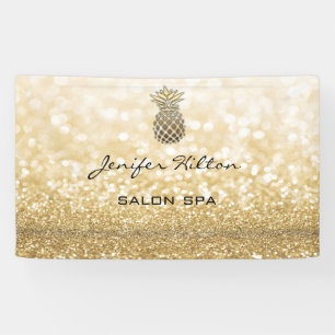 Banderoles Glamour moderne chic faux or glittery ananas