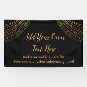 Banderoles Glitterie brillante Gold Garland Ajouter votre pro