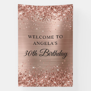 Banderoles Glitterie Rose Gold Foil 30e anniversaire Vertical