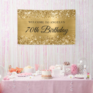 Banderoles Glittery Gold Foil 70e anniversaire Bienvenue