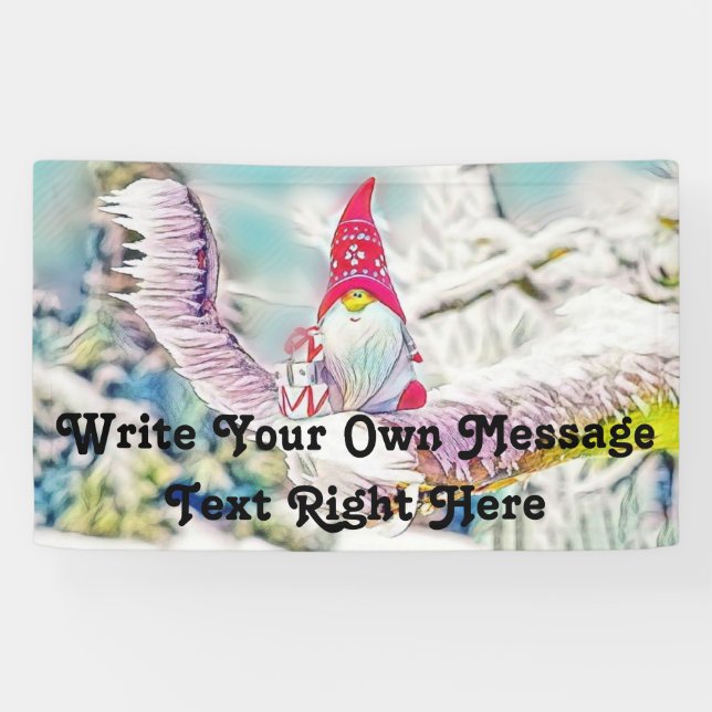 Banderoles Gnomes dans la peinture à l'aquarelle de la neige (Horizontal)