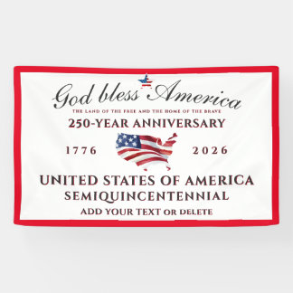 Banderoles God Bless America 250 Semiquincentennial Red