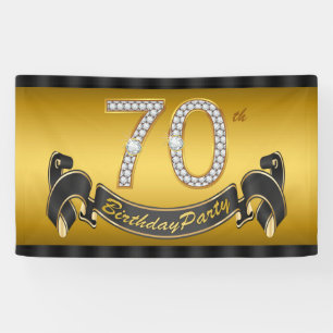 Banderoles Gold 70th Birthday Party