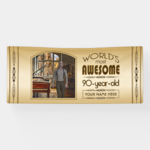 Banderoles Gold 90th Birthday World's Best Custom Photo Frame