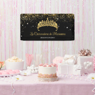 Banderoles Gold Confetti Quinceanera Tiara