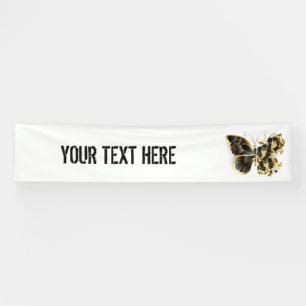 Banderoles Gold flower Butterfly with Black Orchid