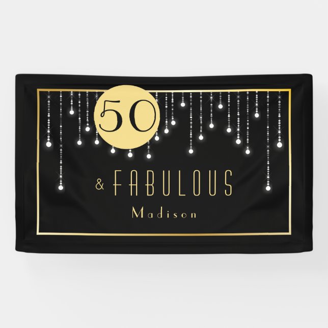 Banderoles Gold Fun Fab 50e anniversaire (Horizontal)