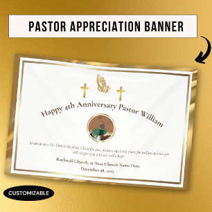 Banderoles Gold Pastor Appréciation Église Anniversaire