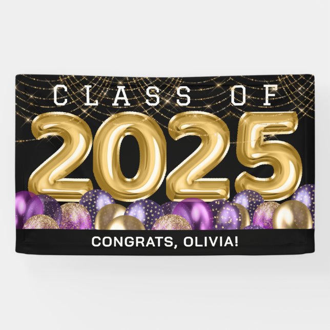Banderoles Gold Purple Graduation (Horizontal)