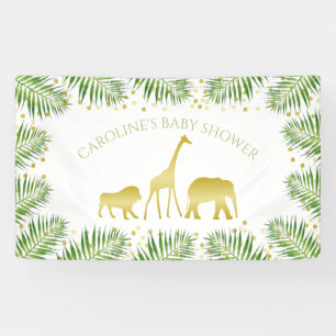 Banderoles Gold Safari Animaux Baby shower tropical