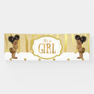 Banderoles Gold Sparkle Zebra Imprimer Baby shower Vintage Ba