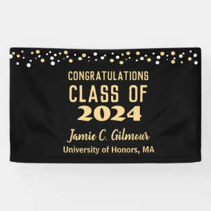 Banderoles Gold White confetti Félicitations Grad