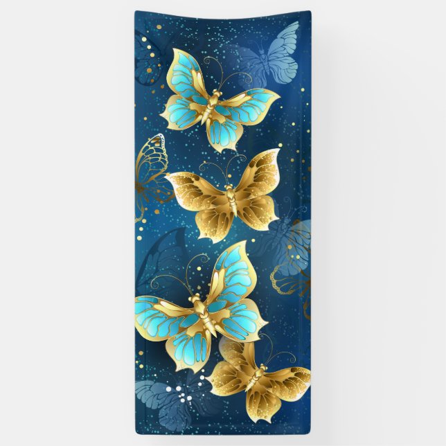 Banderoles Golden butterflies (Vertical)