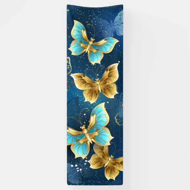 Banderoles Golden butterflies (Vertical)