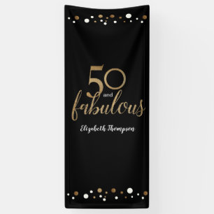 Banderoles "Golden Elegance : 50 & Fabuleux naissance personn