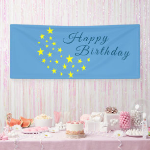 Banderoles Golden Starry Moon sur Picton Blue Joyeux annivers