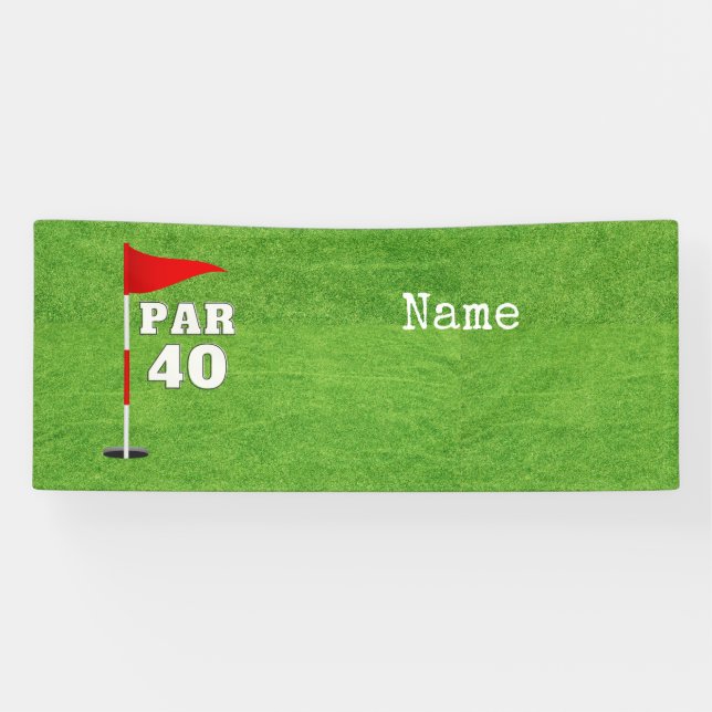 Banderoles Golf 40e anniversaire au golfeur avec drapeau de g (Horizontal)