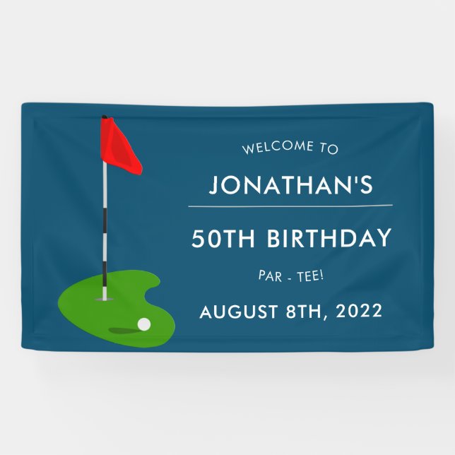 Banderoles Golf 50e fête d'anniversaire (Horizontal)