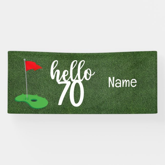 Banderoles Golf 70e anniversaire cadeaux pour golfeur (Horizontal)